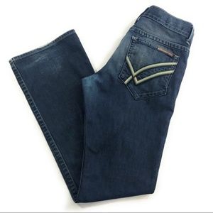 William Rast Dark Wash Flare Jeans with Contrasting Pocket Trim